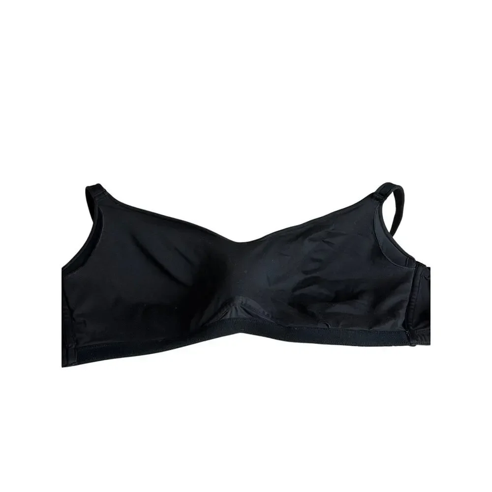 Cacique Bra Womens 40G Lightly Lined‎ Full Coverage No-Wire Wireless Black EUC